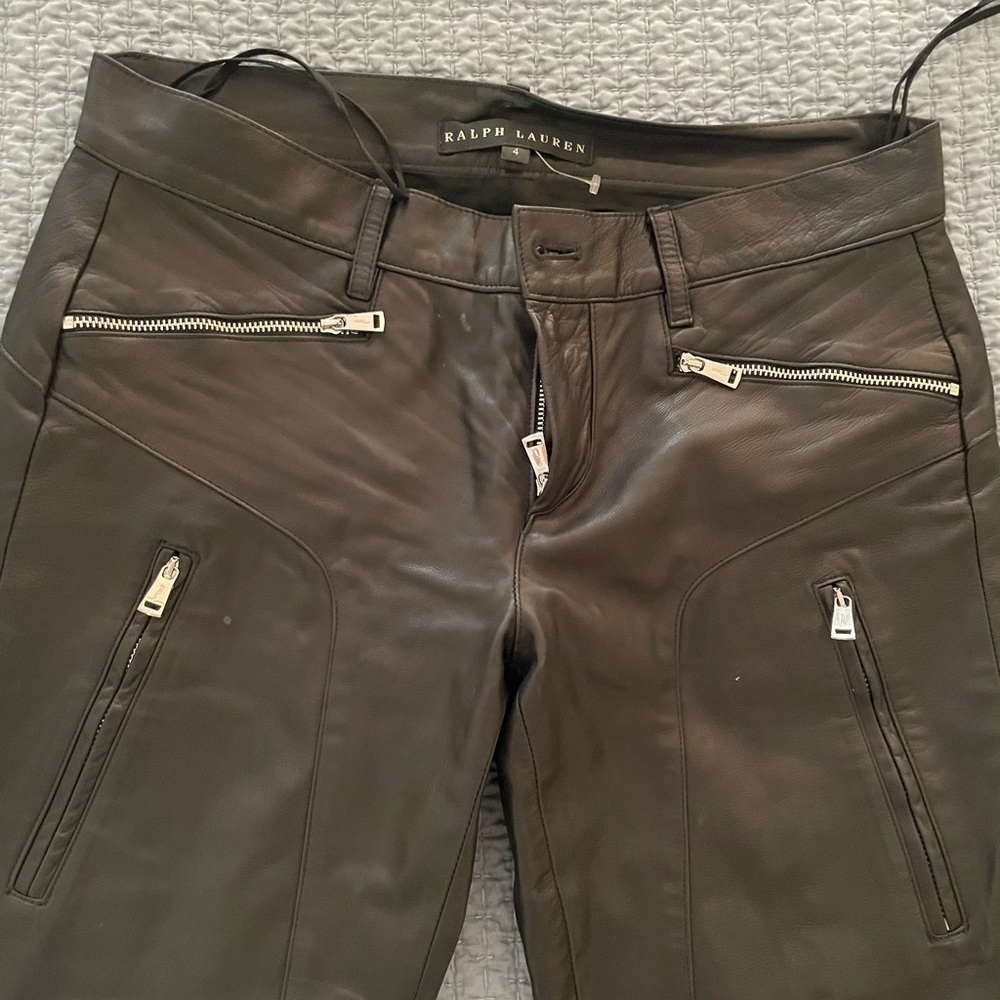 Ralph Lauren black  Leather Trousers